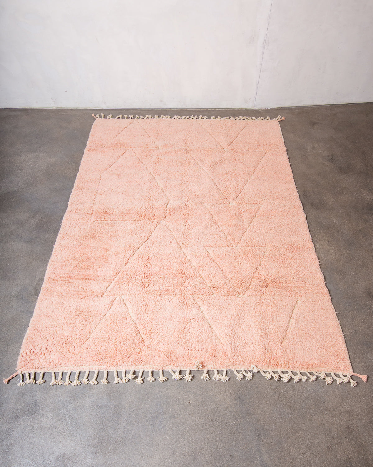 Modern, designer, handcrafted Berber rug from Morocco. Beniourain carpet with beautiful colours and patterns and fluffy wool texture.